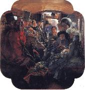 William Maw Egley Omnibus Life in London oil on canvas